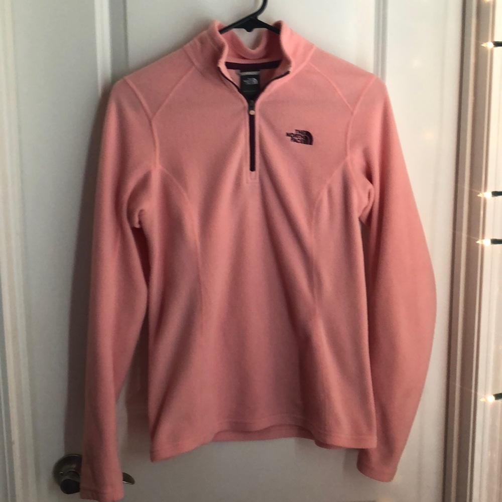 Pink north face fleece jacket